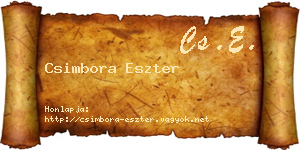 Csimbora Eszter névjegykártya